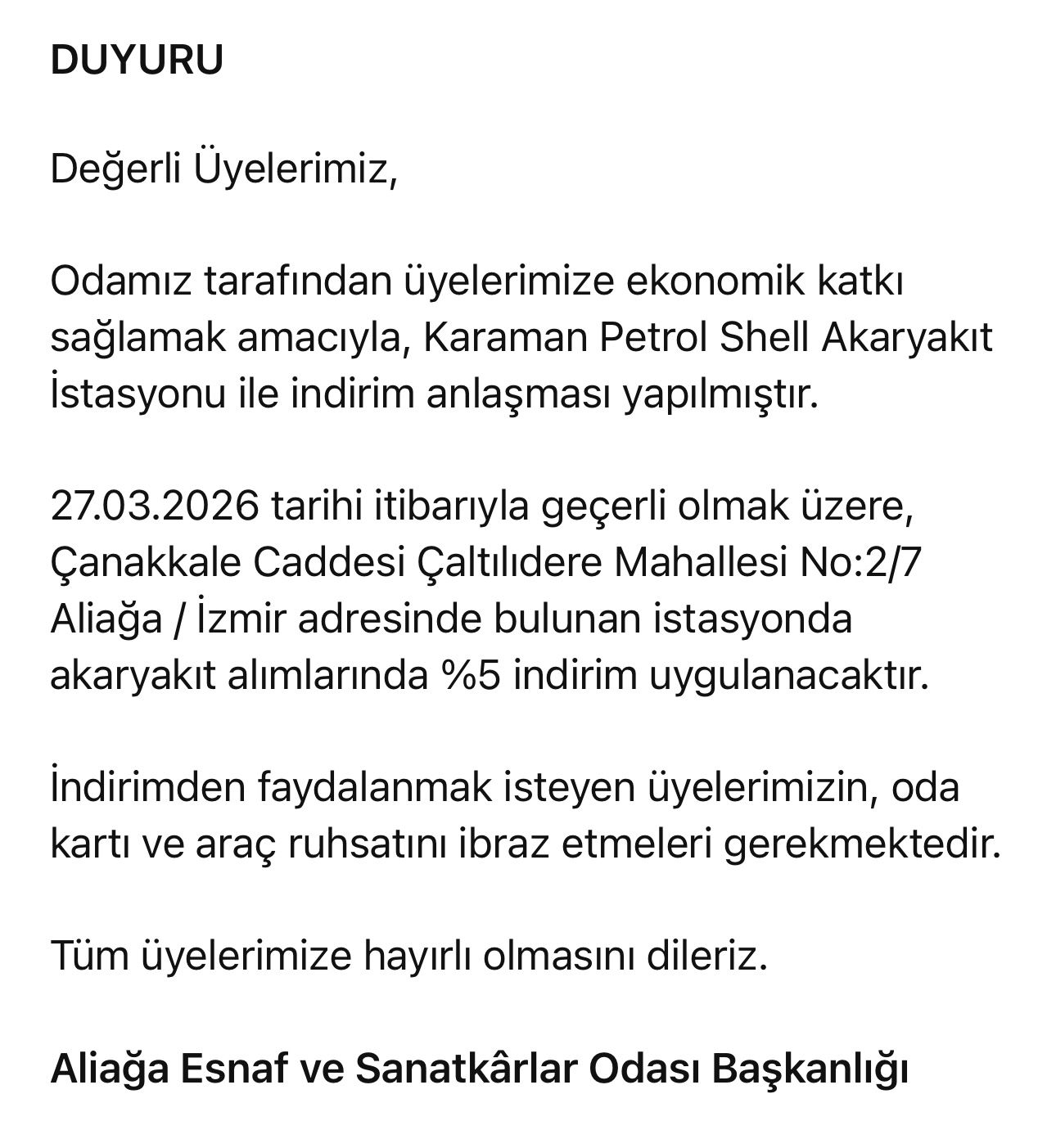 KARAMAN PETROL SHELL AKARYAKIT İLE PROTOKOL ANLAŞMASI